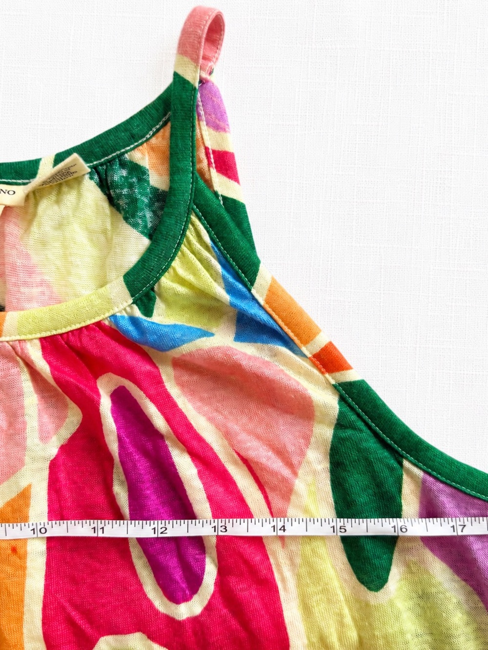 Christian Siriano New York 100% Linen Abstract Tropical Tank Top Size Medium - Picture 4 of 5